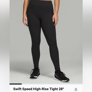 Lululemon swift speed 28” tights size 8 black running leggings